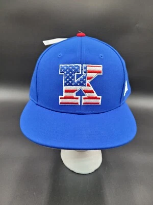 NWT Kansas Jayhawks Adidas USA Flag Styled- Fitted 7 5/8 - Image 1 of 4