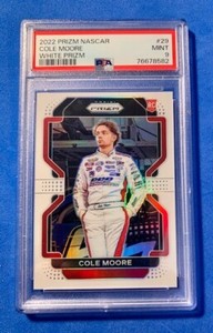 2022 PANINI PRIZM NASCAR RACING COLE MOORE RC - WHITE PRIZM #2/5 - PSA 9