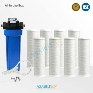 8XCarbon Filter with 10"x2.5" Single Caravan Water Filter System Whole Kit - Picture 1 of 14