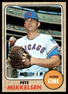 1968 TOPPS PETE MIKKELSEN 516 VG BASEBALL CHICAGO CUBS
