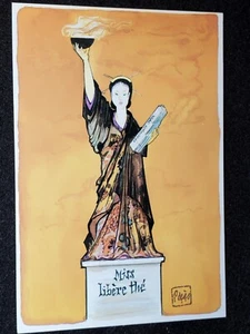 Statue of Liberty - by Raymond Pages - CAMIL - "Miss Libère-Thé"  Postcard - Picture 1 of 2