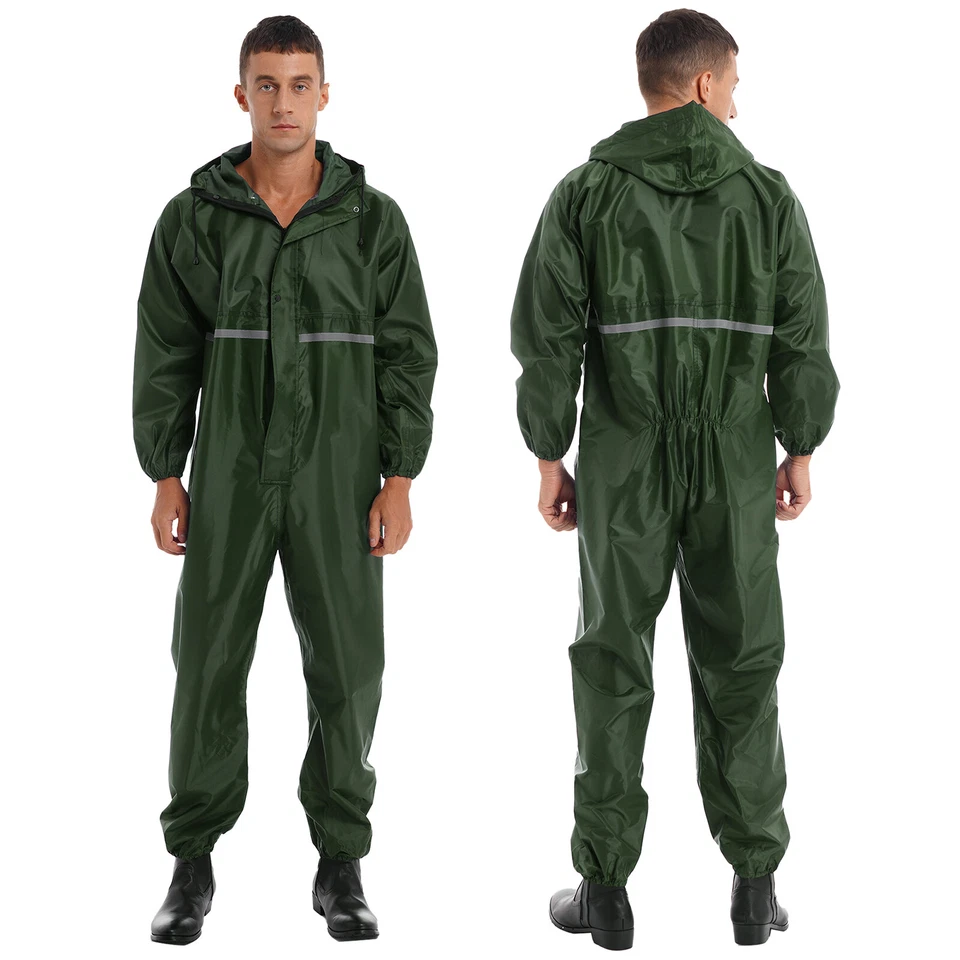 Rainsuit Waterproof Storm Jumpsuit Overalls Mens One Piece Rain Protection Coat - Image 1 of 1