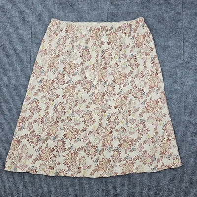 Falda J Jill Mujer Mediana Y2K Estampado Floral Lino Pull On Boho Verano Costero Foto 1 de 4