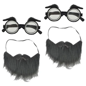 Set 2 Bicchieri Barba Finti Uomo Festa Costume Barba per Adulti Accessorio - Foto 1 di 12