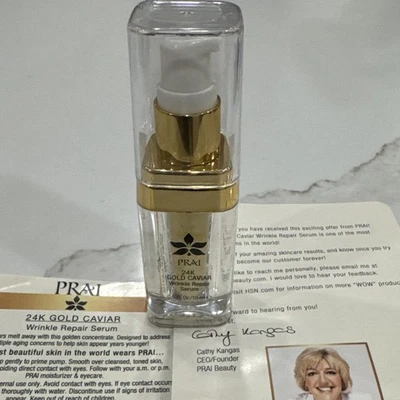 Suero de caviar para reparación de arrugas Prai 24k Golden Eye .5 oz nuevo sellado Foto 1 de 2