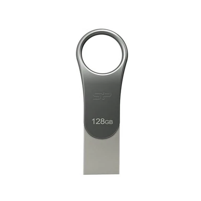 Silicon Power BEAMER-C80 Silver Type-C Ready USB Flash Drive 128GB USB 3.0 Flash - Image 1 of 3