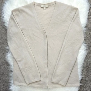 ‘S MAXMARA Cashmere Cardigan Womens Size Large Knit Neutral Beige Quiet Luxury - Picture 1 of 14