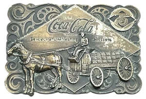 Coca-Cola 75th Gürtelschnalle Jubiläum, Messing, Flaschenöffner hinten, 1976 Vintage - Bild 1 von 6