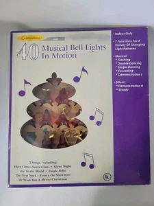 Celebrations Christmas 40 Red Musical Bell Lights In Motion 21 Songs WORKS - Picture 1 of 9