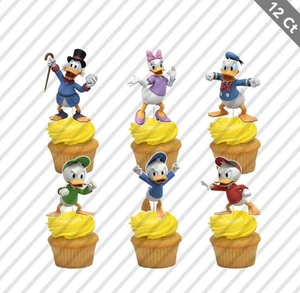 12 Topper per cupcake Paperino margherita Huey Dewey Louie scegli bomboniera decorazione festa - Foto 1 di 1