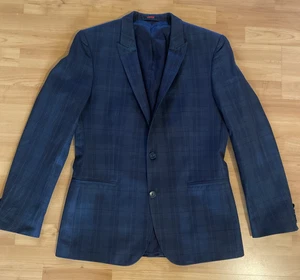 HUGO BOSS "Ames" Herren Blazer Sakko 42 L marine kariert - Baumwoll-Wollmischung - Bild 1 von 15