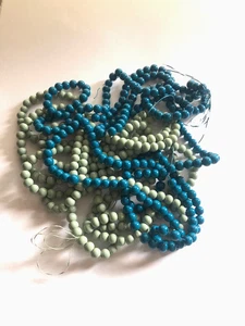 Job Lot 660+ x 6mm Glass Painted Beads, Dark Turquoise & Grey Green, New - Picture 1 of 3