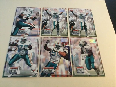 Lot (6) 1993 PRO SET POWER MIAMI DOLPHNS Inserts, Cox, Coleman, Jackson, Oliver - Image 1 of 4