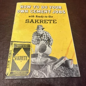 Manual Sakrete vintage cómo hacer tus propios trabajos de cemento alrededor de 1950 folleto - Imagen 1 de 10
