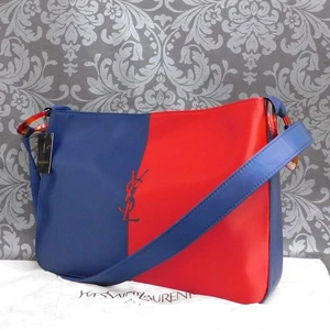 Bolso de Hombro Yves Saint Laurent YSL Nylon Azul/Rojo #25 Rise-on - Imagen 1 de 14
