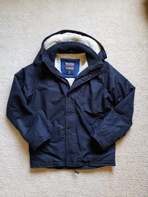 Y2K Era Hollister Sherpa Lined Hooded  All Weather Jacket Men’s Medium Black Vtg - Image 1 of 4