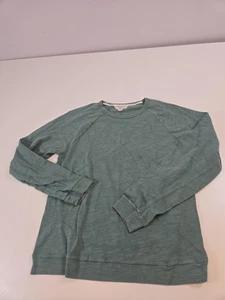 Rag & bone Sweatshirt Mens Large Green Cotton Raglan Crewneck Slub Made in Peru - Picture 1 of 12