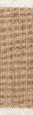 Ashli Solid Farmhouse Jute Runner Rug, 2' 6" x 8', Natural - Image 1 of 4