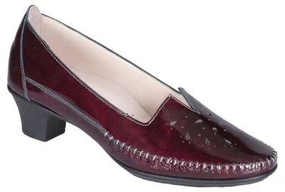 Zapatos de salón SAS Sonyo de tacón bajo sin cordones borgoña charol suave para mujer 7,5 M Foto 1 de 4