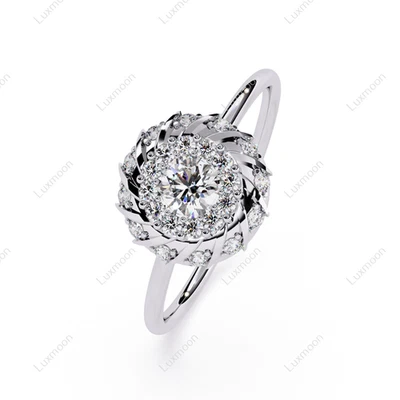 2.40 Ct Round Cut Lab-Created White Diamond Engagement Ring 10K White Gold - Image 1 of 4