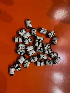 20 Peruvian Ceramic Beads Lizard tube 10 mm white -black #25 - Picture 1 of 1