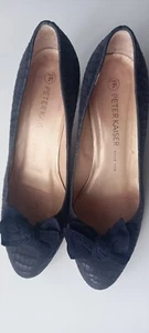 Peter Kaiser suede heels shoes, Navy, Size UK 5 EUR 38 - Picture 1 of 9