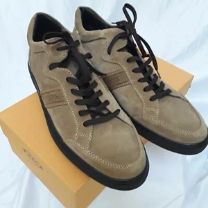 New TODS Tan Brown Suede Polacco Casseta Lace Up Sneakers Italy Size 11 ($595) - Picture 1 of 5