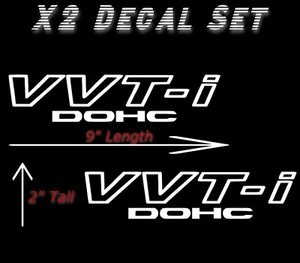 2x White  VVT-I DOHC Stickers Vinyl  For Toyota VVTI Corolla Supra JDM Celica - Picture 1 of 2