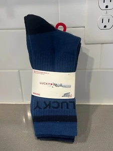 Lucky Brand Blue and Grey Crew Socks 6-Pairs Size 6-12 NEW WITH TAGS - Picture 1 of 8