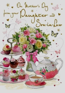 MUM FROM YOUR DAUGHTER AND SON IN-LAW INLAW Mothers Day Card Lovely Long Verse - Picture 1 of 4