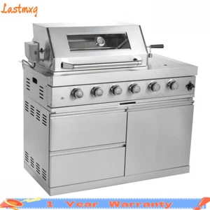 46'' 4-Burner Outdoor Kitchen Island Gas Grill-B Sink Grill Stainless Steel BBQ - Picture 1 of 23