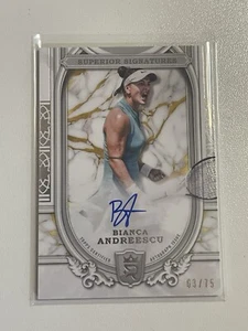 2024 Topps Royalty Tennis Bianca Andreescu Superior Signatures Auto /75 On Card - Bild 1 von 2