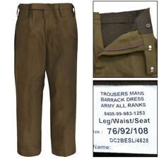 60% Wool Genuine British Army Uniform Trousers Pants Barrack All Ranks FAD Brown
