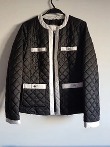 Ladies Laundry By Shelli Segal Los Angeles Black &White Padded Jacket Coat L VGC - Picture 1 of 6