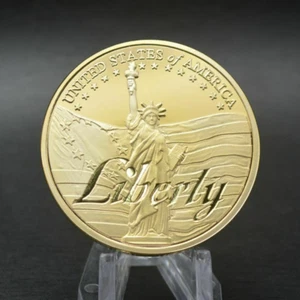 American Statue of Liberty Eagle Coin Gold Plated Commemorative Collection - Picture 1 of 4