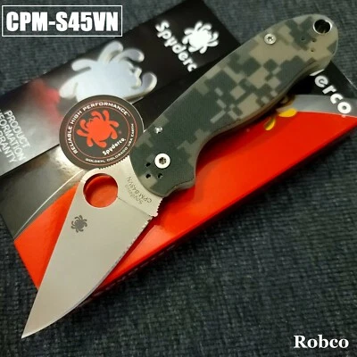 Spyderco Para 3 CPM S45VN Lavado a Piedra Borde Liso Camuflaje G10 Paramilitar 3 C223GPCMO Foto 1 de 4