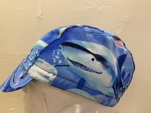 CYCLING CAP SHARK SMILE 100% COTTON HANDMADE IN USA NOT FROM CHINA L,M,S - Picture 1 of 11