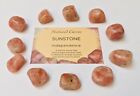 1 Sunstone Tumblestone  with organza bag and crystal information card