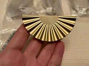 Haliwu 4 Pack Half Moon Cabinet Knobs Brushed Gold Finish Knobs Semicircle fan - Picture 1 of 4