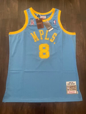 MITCHELL & NESS ⭐Kobe Bryant Minneapolis Lakers MPLS. Jersey BLUE Throwback Hardwood CLASSICS #8