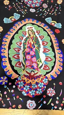 Virgen de Guadalupe Fabric 100% Premium Cotton Alexander Henry Fabric 23" x 22” - Image 1 of 2