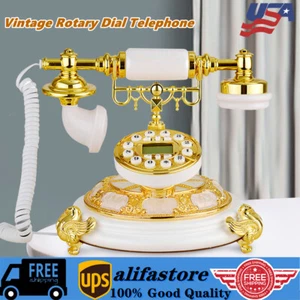 Old Fashioned Rotary Dial Phone Vintage Retro European Style Telephone Desktop - Zdjęcie 1 z 12
