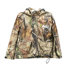 Scent Shield Youth Hunting Jacket Brown Camo Medium Rain Blocker Hood Lined