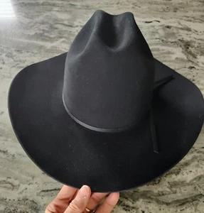 Resistol Vintage Cattleman 4X Beaver Cowboy Western Hat 7 1/8 Black w/Box - Picture 1 of 10