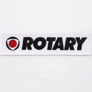 ROTARY PATCH - WHITE FABRIC - BLACK LETTERS RX7 RX8 RX2 RX3 RX4 12A 13B 20B - Picture 1 of 2