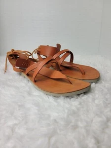 Free People Vacation Day Wrap Sandal Women's  Size 6.5 Brown Leather Shoes Good - Picture 1 of 10