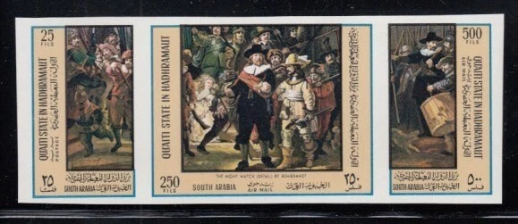 QU'AITI STATE IN HADHRAMAUT Rembrandt van Rijn, Artist MNH conjunto imperforado Foto 1 de 1