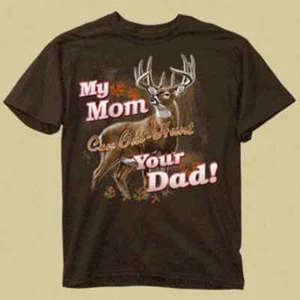 Girl's Hunting T-Shirt My Mom Can Outhunt Your Dad, Kid's Buck Wear - Picture 1 of 1