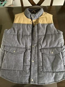 Gap Vest Men's Size L Full Zip  Puffer Jacket Blue/Tan - Picture 1 of 3