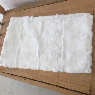 Alfombra suave con placa de conejo manta retazos piel piel hágalo usted mismo material 21,6"x 43"" Foto 1 de 4